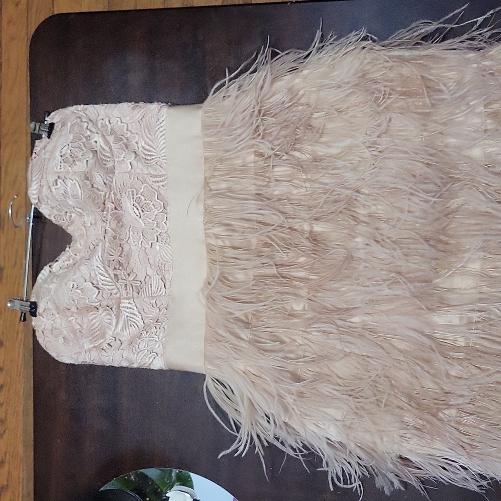 Bebe pink feather cocktail dress size Medium